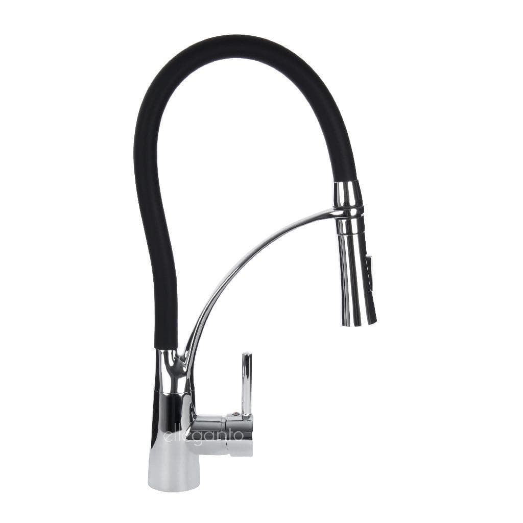 Torneira Cozinha Gourmet Monocomando Flexível Preta Premium
