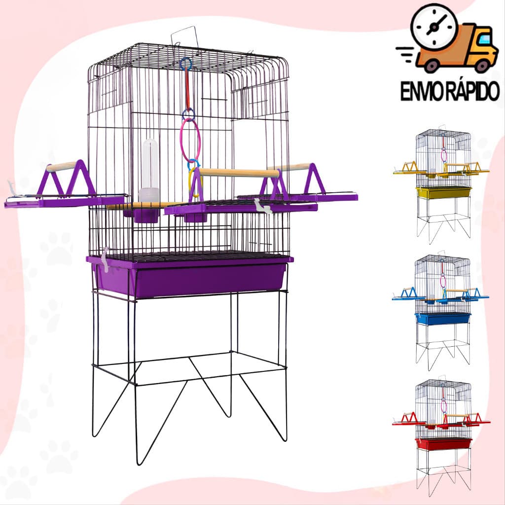 Gaiola Viveiro Para Pássaros Papagaios Calopsita Canário Periquito Triplex Slim Jel Plast
