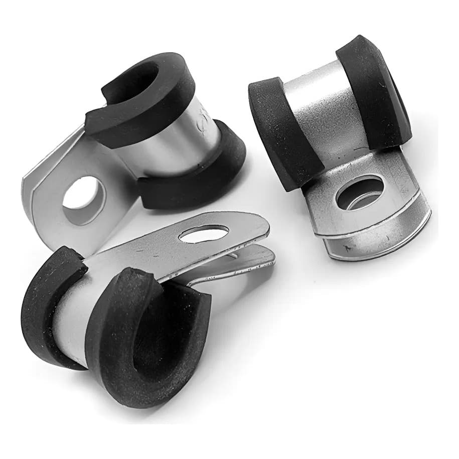 Kit 10 Peças Abraçadeira Emborrachada 5mm - Furo 6mm Preto