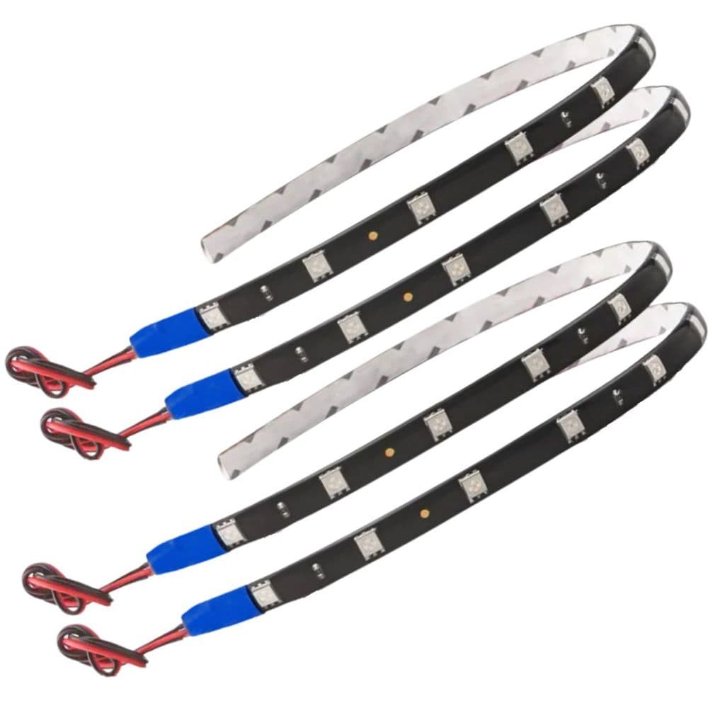 KIT 4 FITA SILICONADA 12 LED 30 CM AZUL