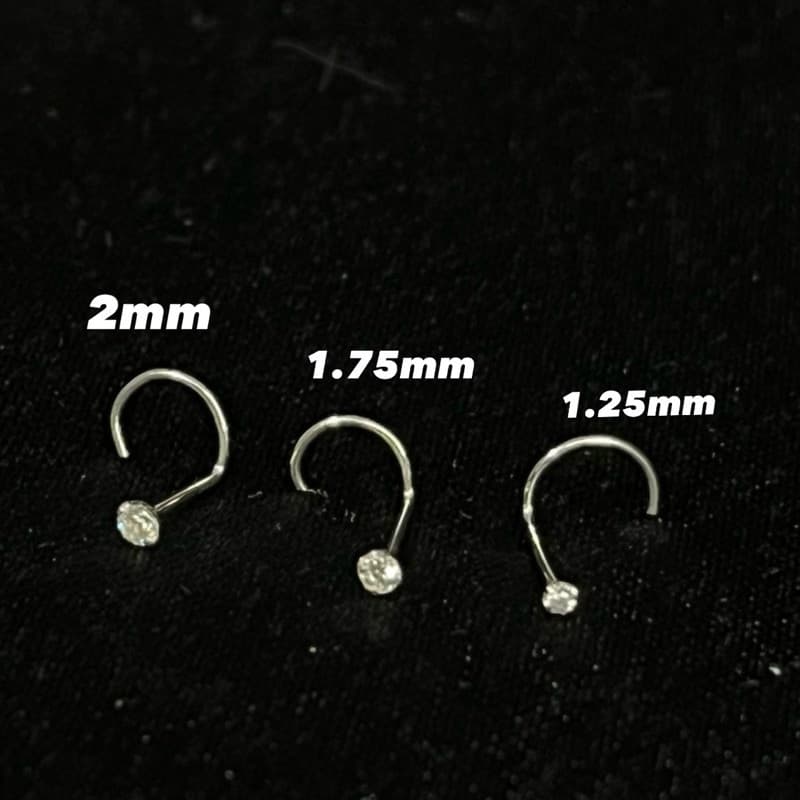 Piercing de Nariz Ponto de Luz de PRATA 925