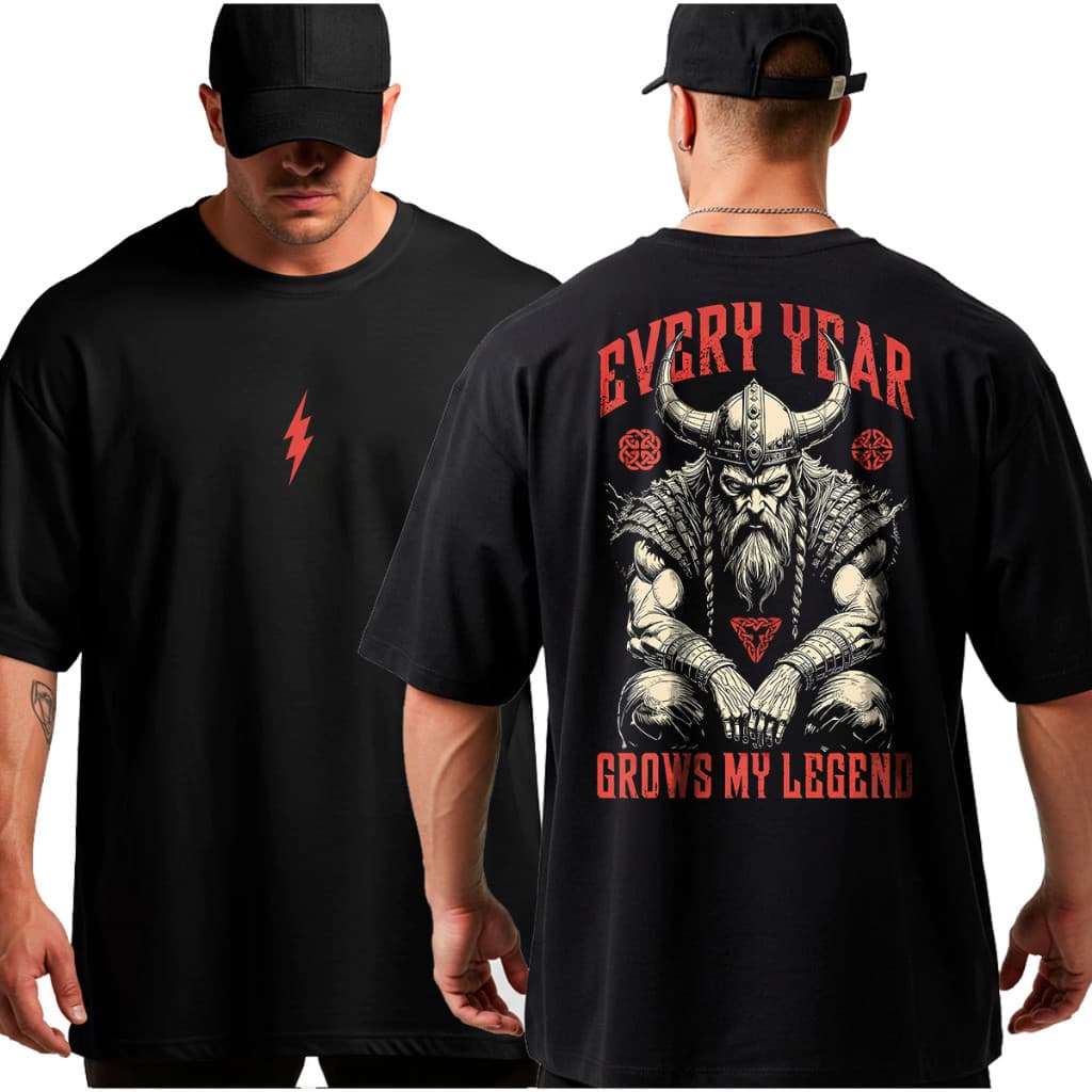 Camiseta Camisa Oversized Academia Viking Musculação Treino Moda Streetwear Elegante 100% Algodão