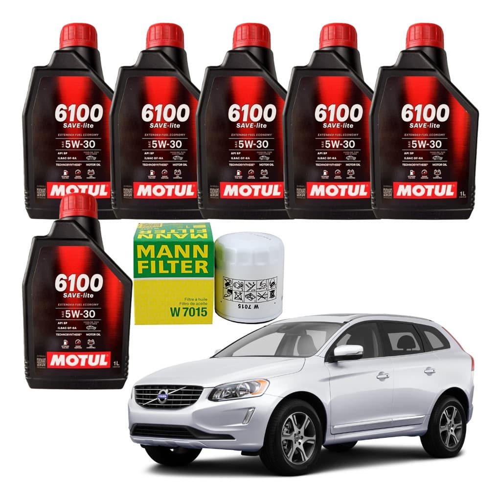 Kit Óleo Motul 6100 5w30 Volvo Xc60 2.0 Turbo 2011 2012 2013