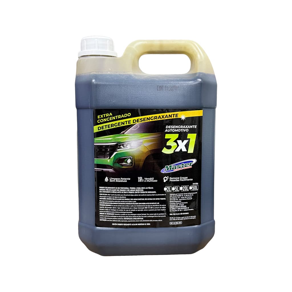 Detergente Desengraxante TriMaster 5L 3em1 Automotivo Limpa Graxa Motor Chassis Desengordurante SuperToque 4x1 Bugatti