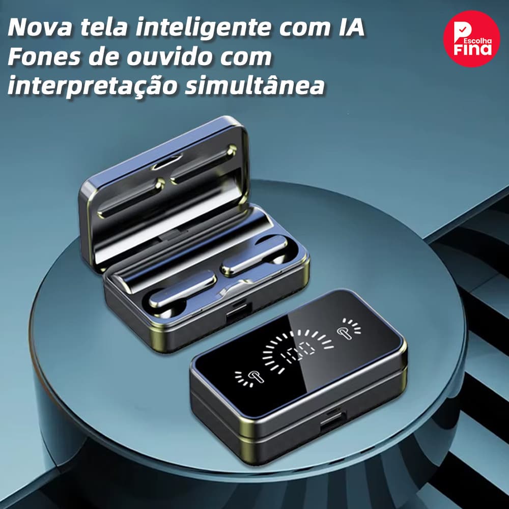 Fones TWS S20/E6S Intra-auriculares Sem Fio com Bluetooth 5.2, Som Estéreo HIFI e Controles por Toque Sensível