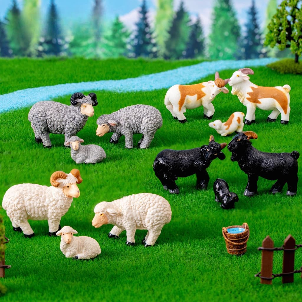 Miniaturas Simuladas Ovelhas Cabra Estatuetas Horticultura Fazenda Micro Paisagem Ornamentos Para Decoração De Casa Aces