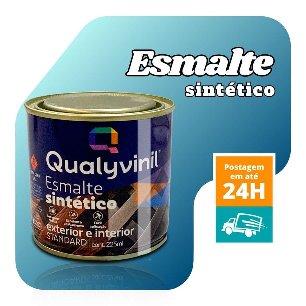 Tinta Esmalte 225ml Ferro Alumínio Galvanizado Madeira Brilhante Secagem Rápida