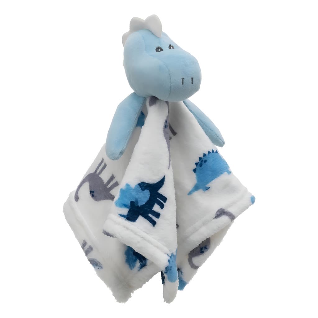 Naninha Bebê Dinossauro Azul Loani com Prendedor Chupeta