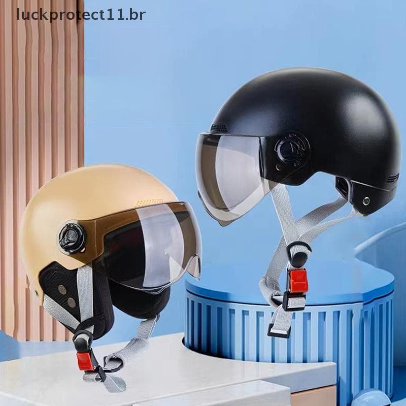 LTBR 1 Peça 3C Certificado Masculino E Feminino Adulto Desenho Animado Motocicleta Elétrica Meio Capacete Com Óculos De