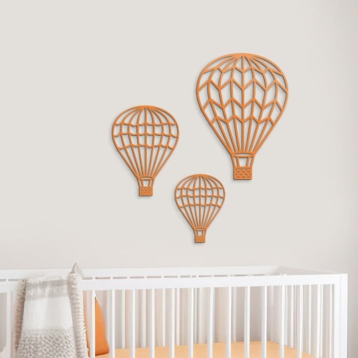 Quadro Vazado Balões Decorativos Infantil MDF 3mm Cru Kit 3 peças
