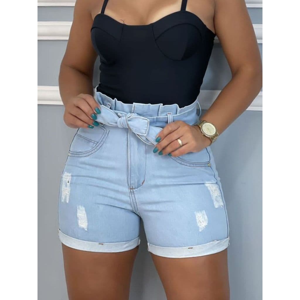 Short Jeans Clochard Feminino Tendencia Moda