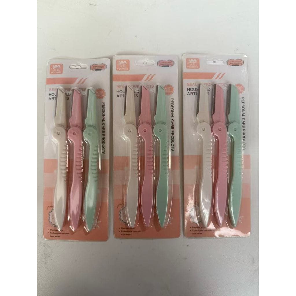 KIT 3 lâminas de barbear dobráveis ​​para sobrancelhas