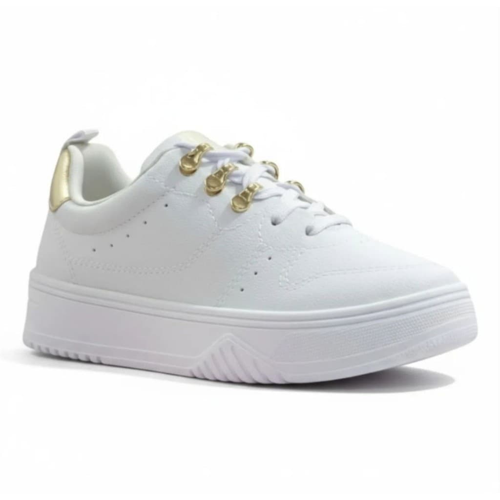 Tênis Casual Street Branco Feminino Ramarim Confortável Estilo Moda Detalhe Leve