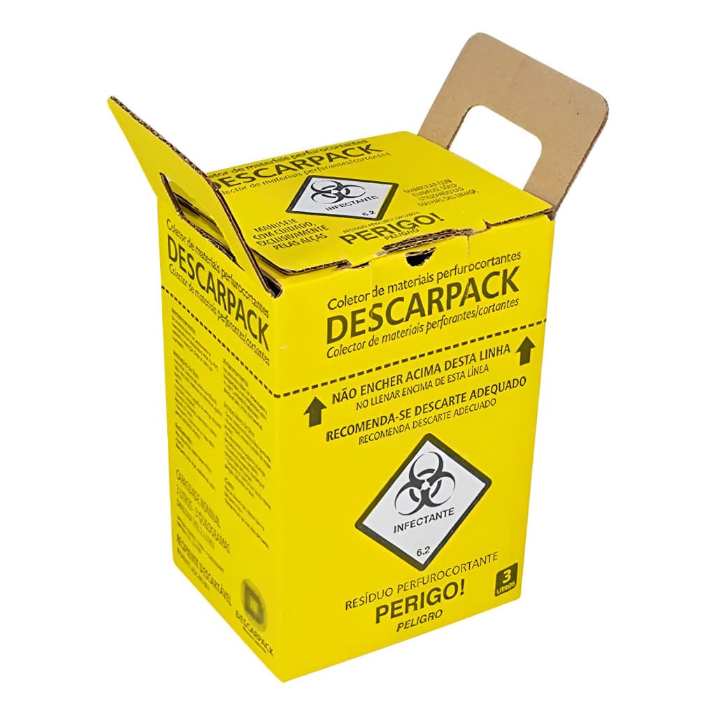 Coletor Material Perfurocortante 3 L Descarpack Cx C/20 Unds