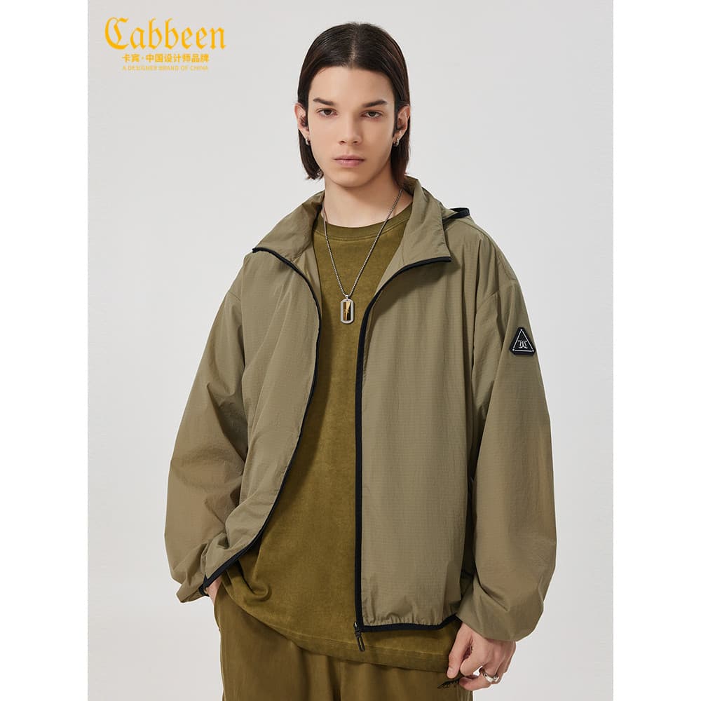 Mall mesmo estilo Carbin jaqueta masculina com capuz casaco Casual outono jaqueta Cardigan casaco leve portátil blusão