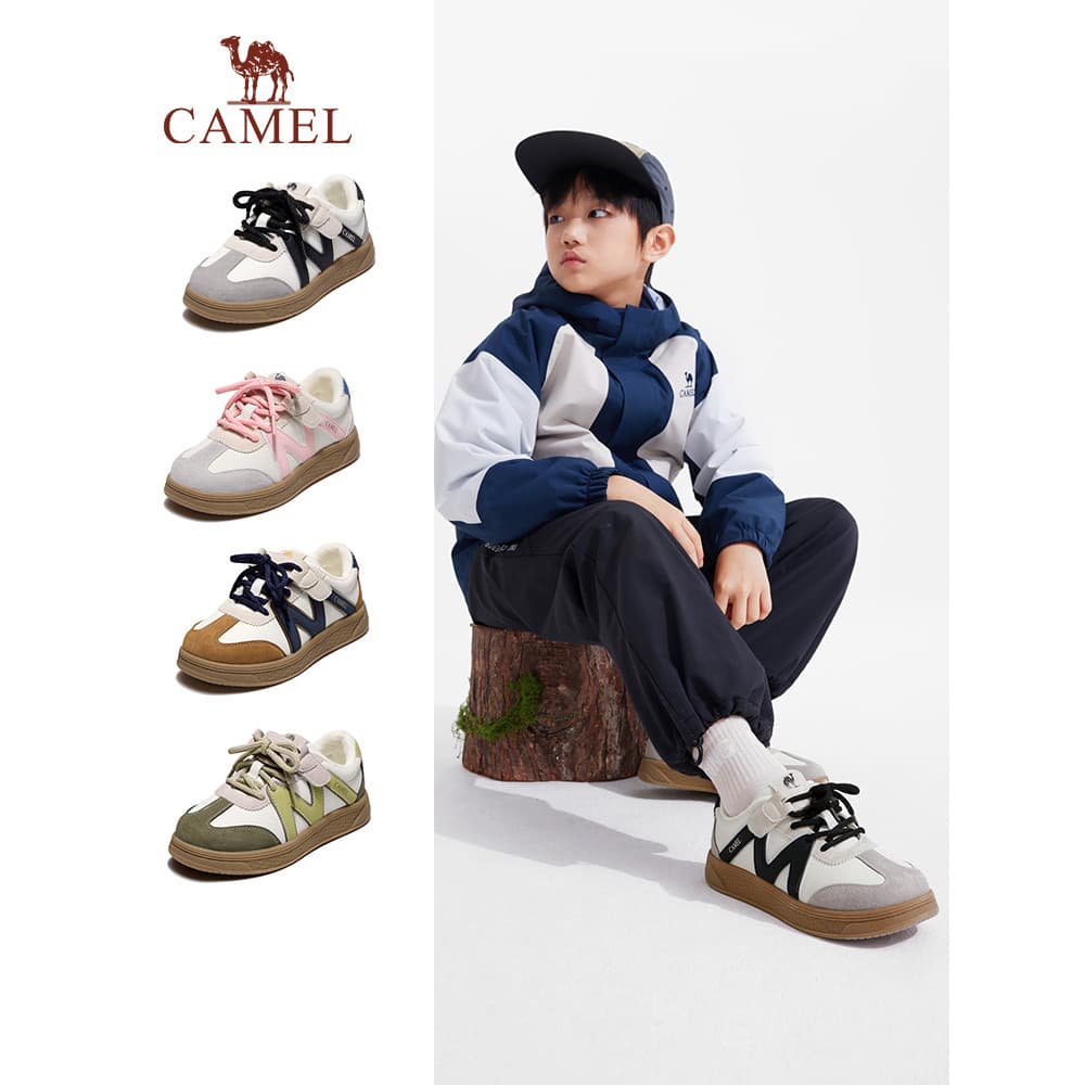 Pequeno camelo sapatos esportivos infantis mais veludo 2026 outono inverno meninos meninas tênis casuais médio grande cr