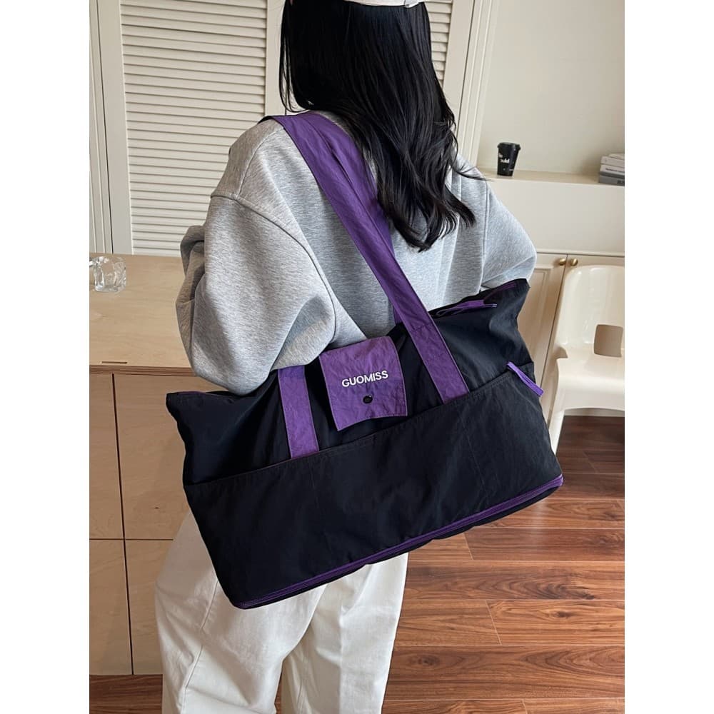 Bolsa de viagem leve de grande capacidade, compressão expansível, bolsa de bagagem de mão, portátil, academia, pode cobr