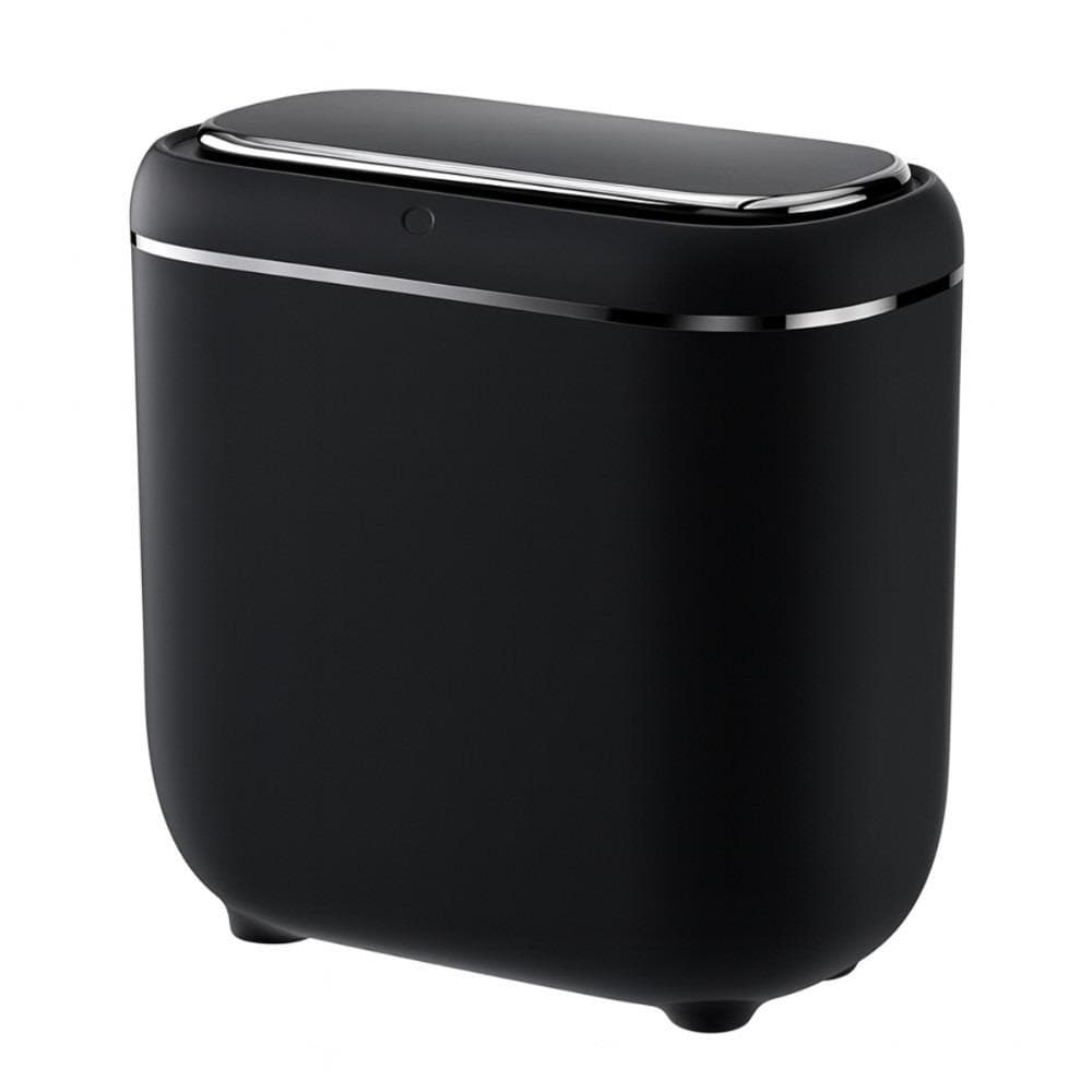 Lixeira Automática com Sensor Design Premium Preto com Prata À Pilha  Bateria