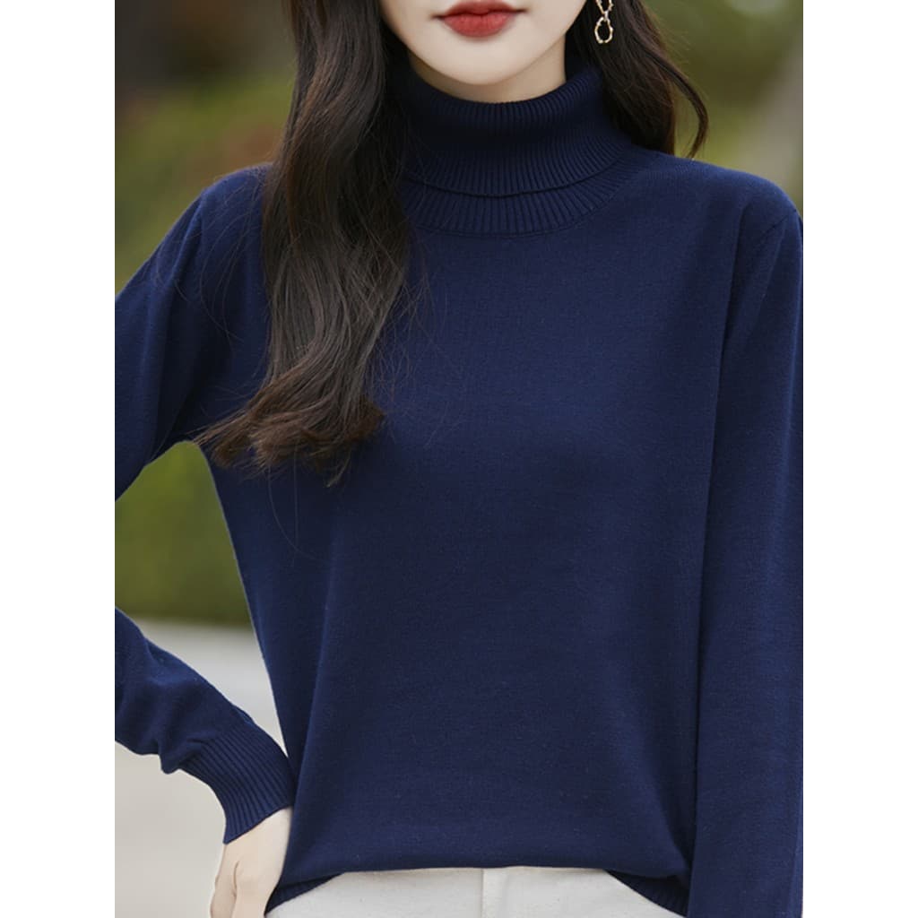 Outono inverno novo estilo fio de algodão puro lapela alta camisa de fundo feminino solto jogo interno versão coreana mo