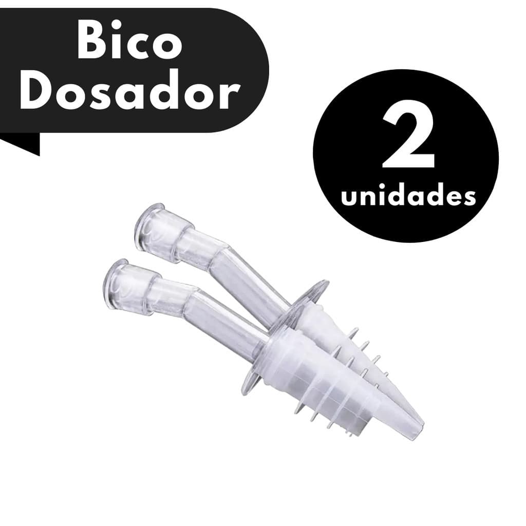 Bico Dosador Kit 2 Peças para Garrafas Plástico Transparente Dosagem Precisa e Sem Gotejo