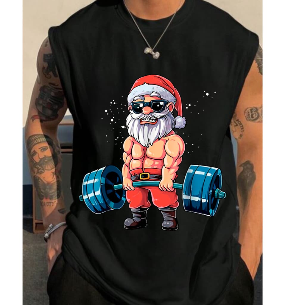 Regata Oversized Papai  Noel Bombado Treino de Natal Corrida Academia Clima Natalino