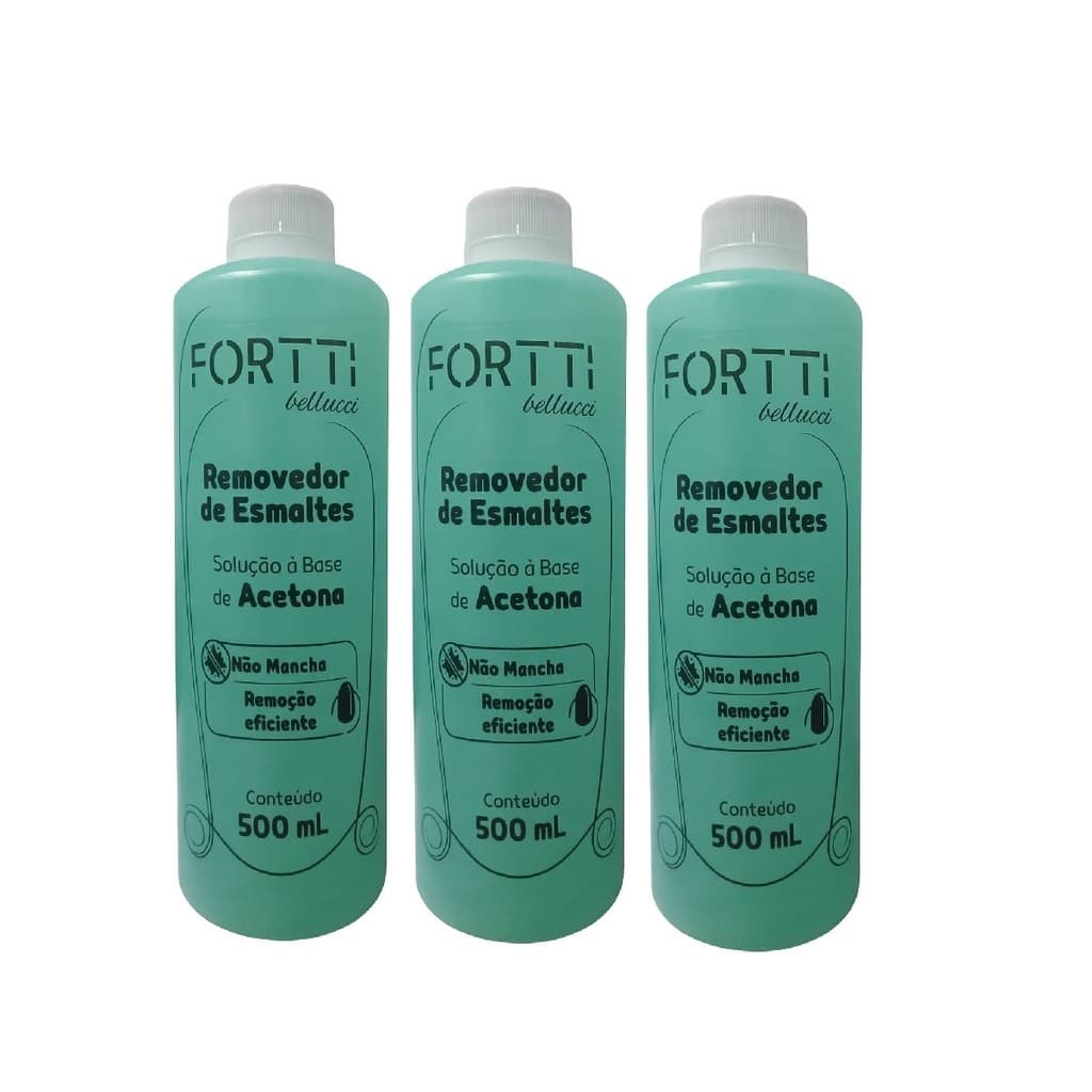 Fortti Removedor de Esmaltes 500ml Kit 3un