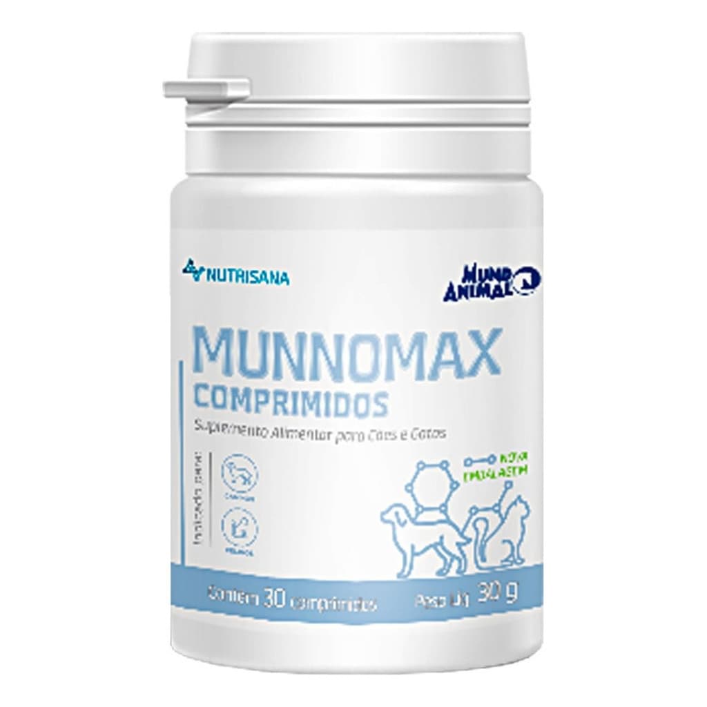 Munnomax 30 Comprimidos Suplemento Para Cães E Gatos 45g
