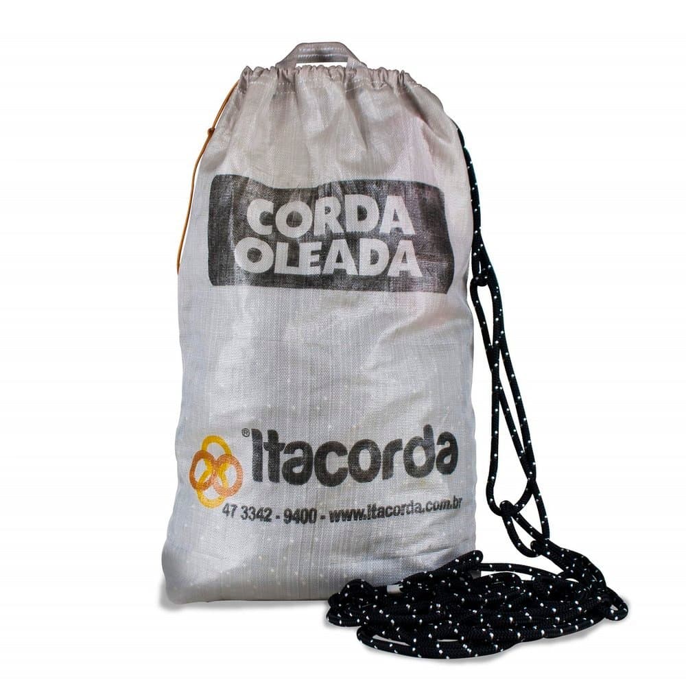 Corda Oleada Trançada 8mm Sacola Preto - 8mm x 200m