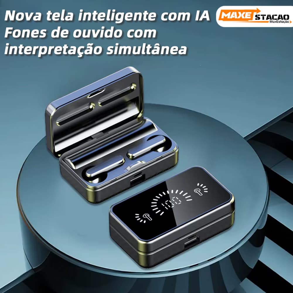 Fones TWS S20 Intra-auriculares Sem Fio com Bluetooth 5.2, Som Estéreo HIFI e Controles por Toque Sensível