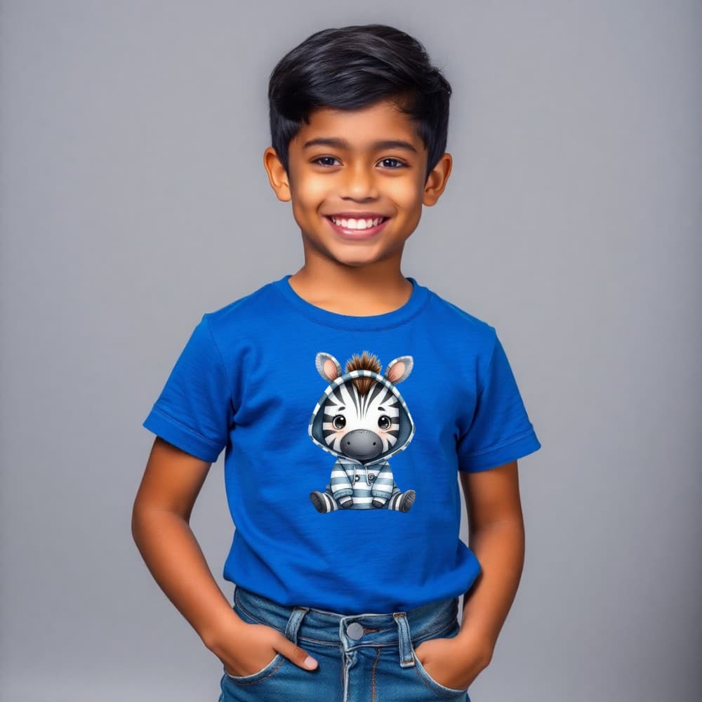 Camiseta Infantil Unissex Personalizada Desenho Zebra Rita Modas