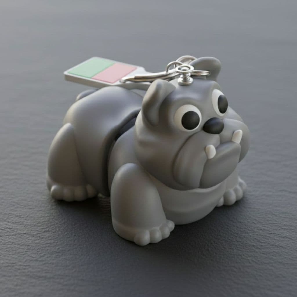 Chaveiro Bulldog Articulado Colorido Divertido Geek Animais Dog Keychainn Detalhado Flexivel