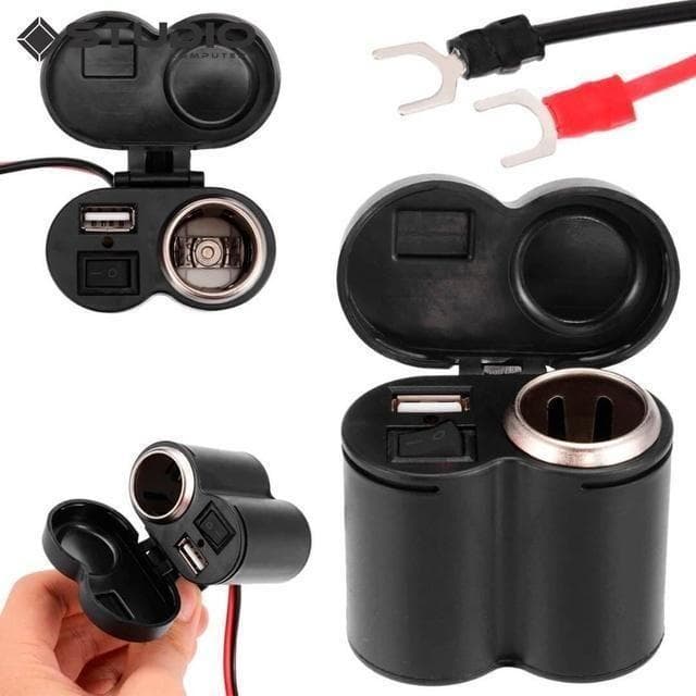 Carregador Veicular Usb Para Moto Com Acendedor De Cigarro - Monac
