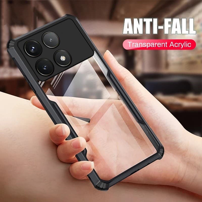 Para Xiaomi POCO F6 Pro Caso De Telefone TPU Airbag À Prova De Choque Anti Queda Claro Macio Embalagem