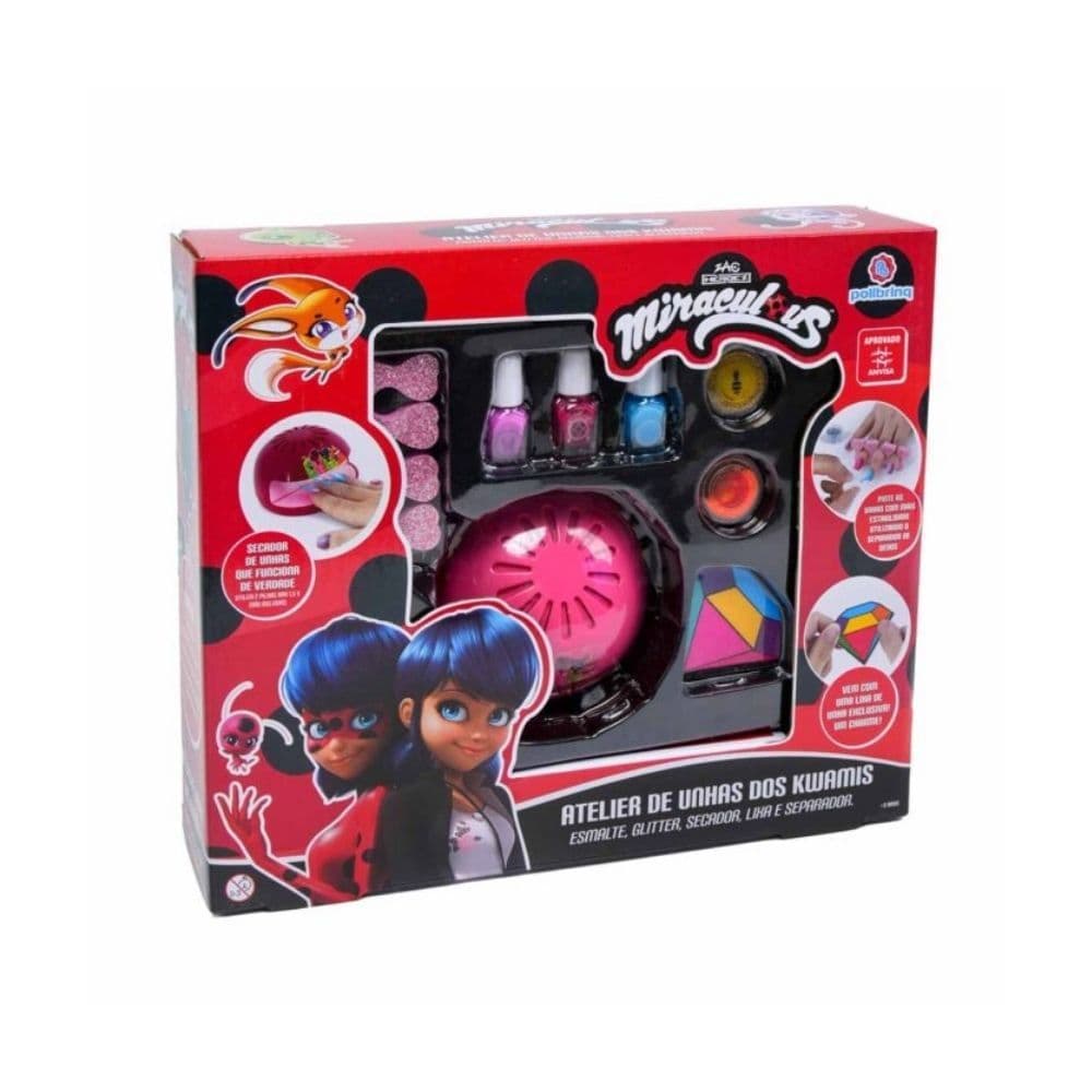KIT DE MANICURE C/ ESMALTES E ACESSORIOS LADYBUG - POLIBRINQ