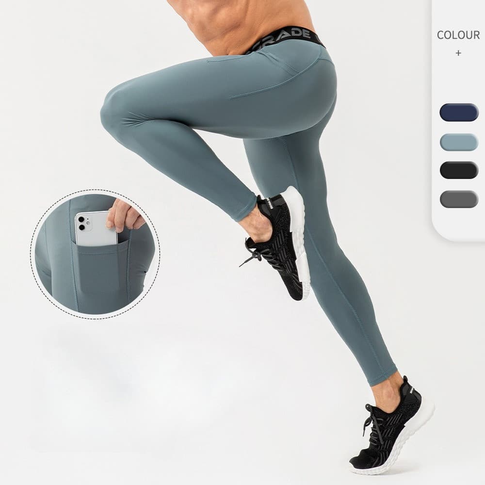 Calças leggings De Compressão Para Homens Justas Esportivas Seca E Fresca