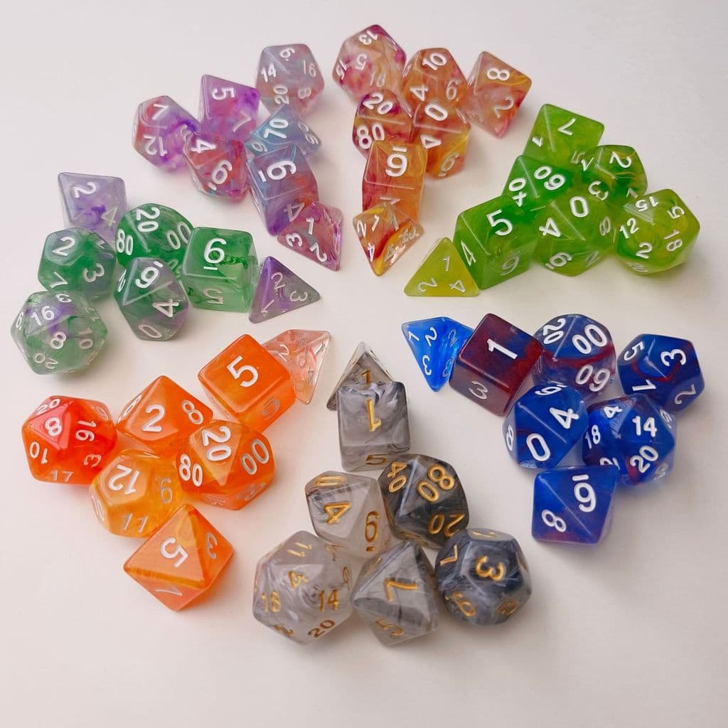 Conjunto De Dados Transparentes Multifacetados De Jogo Para RPG DND Acessórios 7 Unidades/Poliédricos Jogos De Cartas De