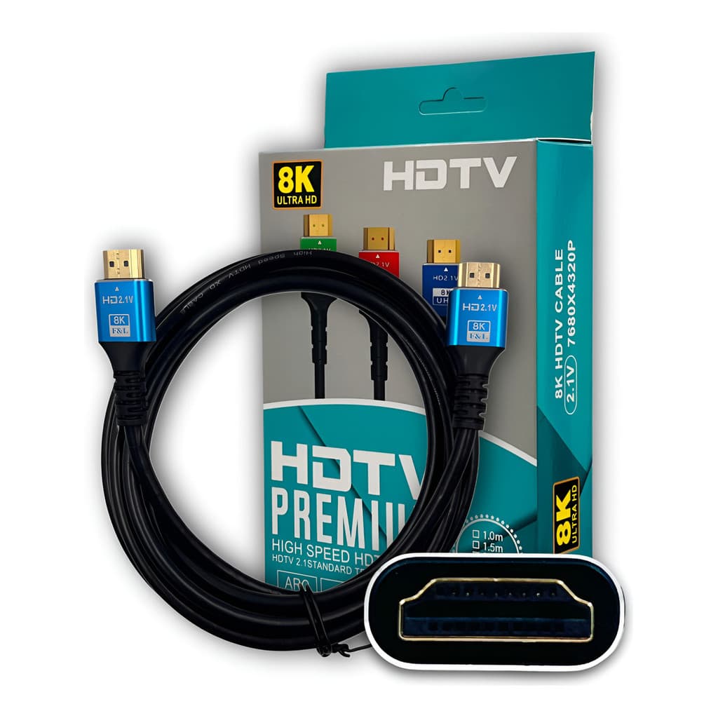 Cabo Hdmi 8k 2.1 Ultra Hd Premium 3m 48gbps Arc 4320p