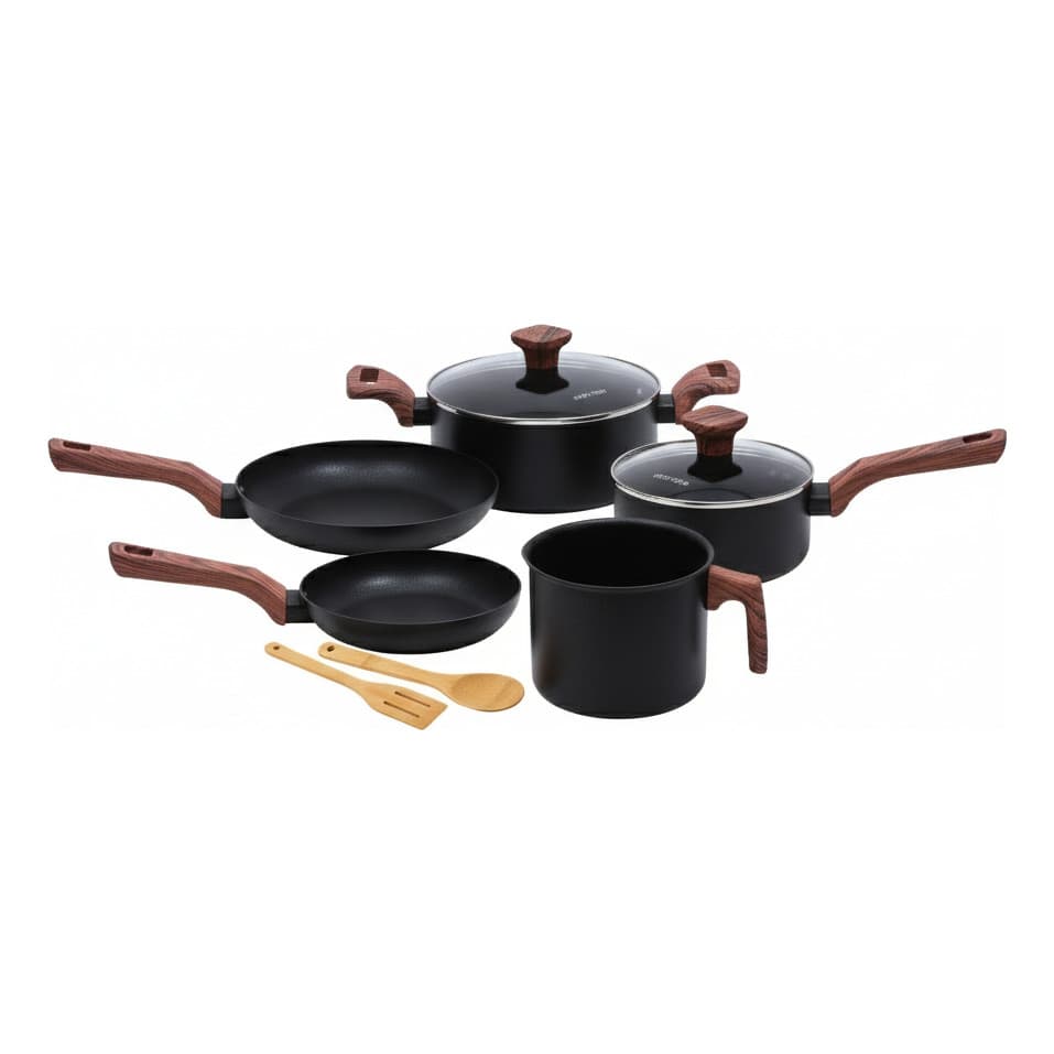 Jogo de Panelas de Indução 7 Peças Fundo Triplo e Revestimento Ceramico Mimo Style