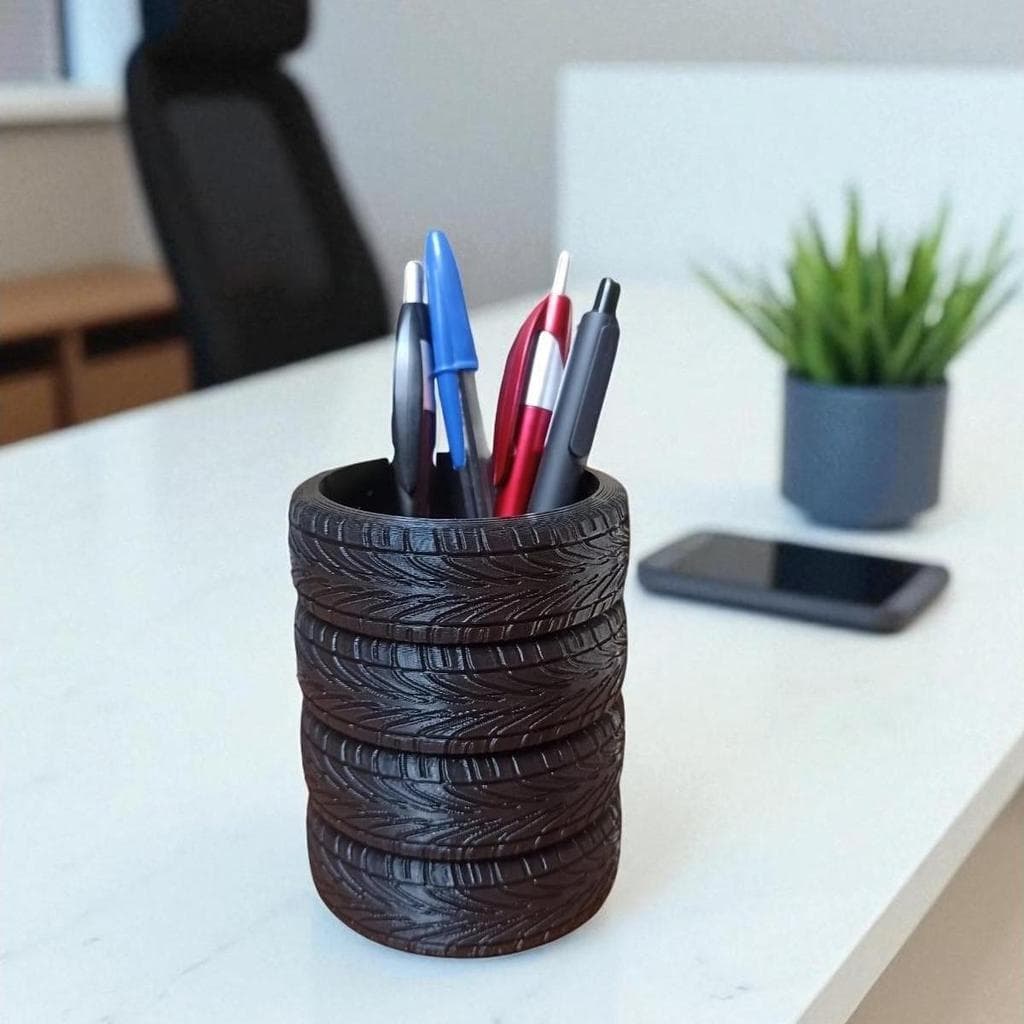 Porta Canetas Pneus Decoração para Escritório Organizador Criativo