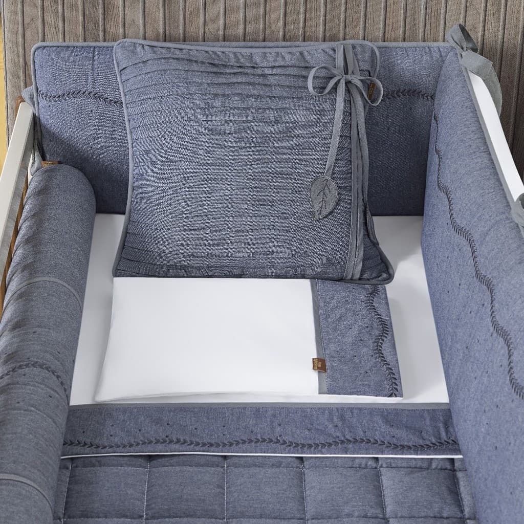 Kit Berço Americano 9 Peças 100% Algodão Jeans Batistela Baby