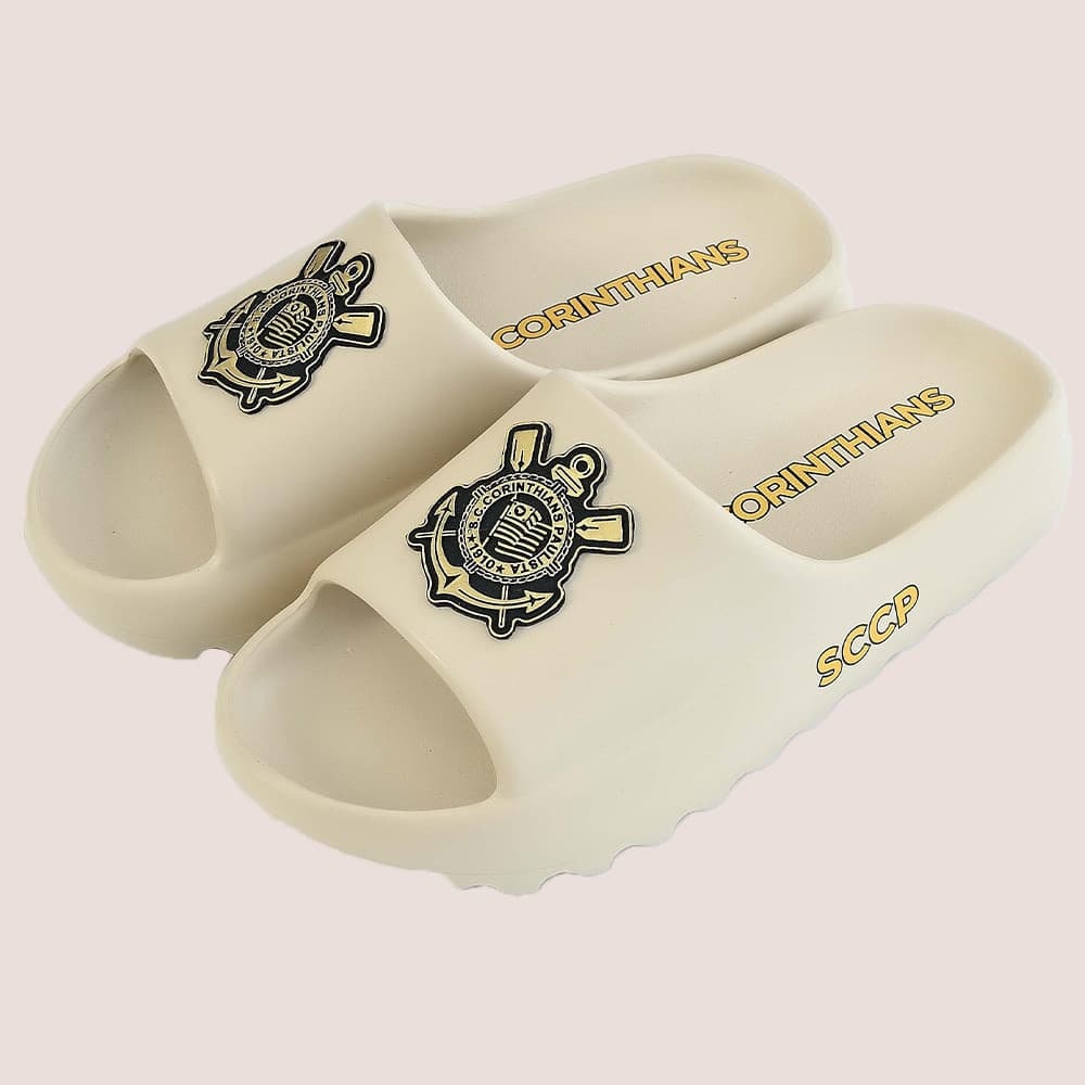 Chinelo Corinthians Slide Nuvem Oficial Timão