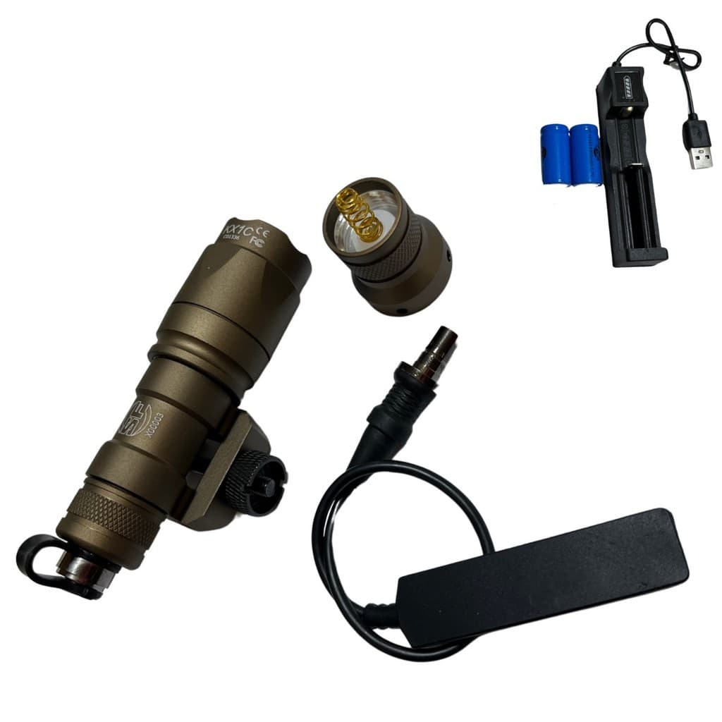 Kit Lanterna M300 + Carregador Universal + Bateria CR123a