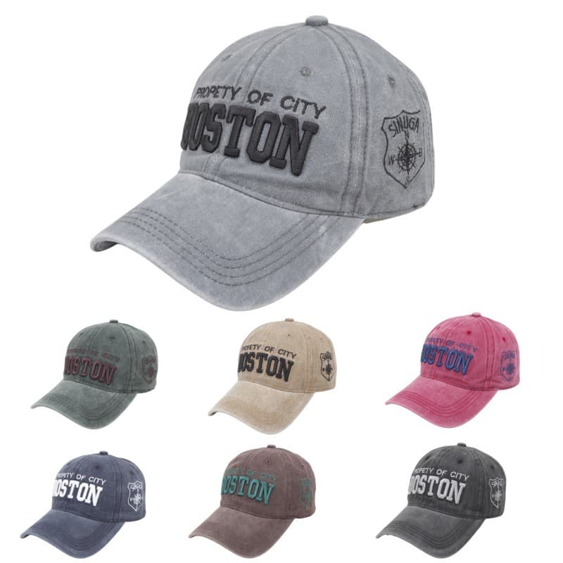 Boné de Beisebol Casual para Exterior com Bordado de Letras e Aba Curva--*-&---*---&**-*&-&