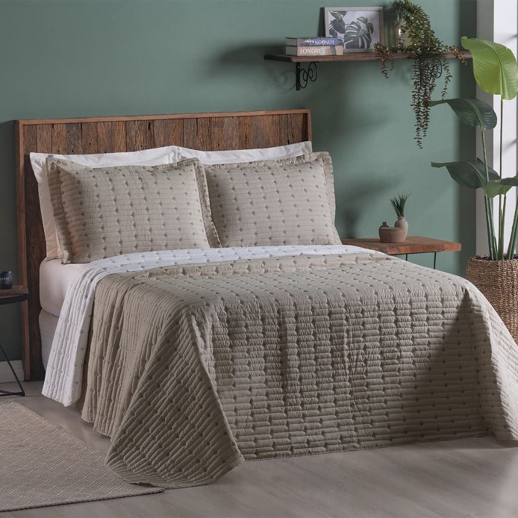 Kit Cobre Leito 3 Peças Queen Percal 200 Fios Decor Dupla Face Premium Solteiro Casal King Oferta