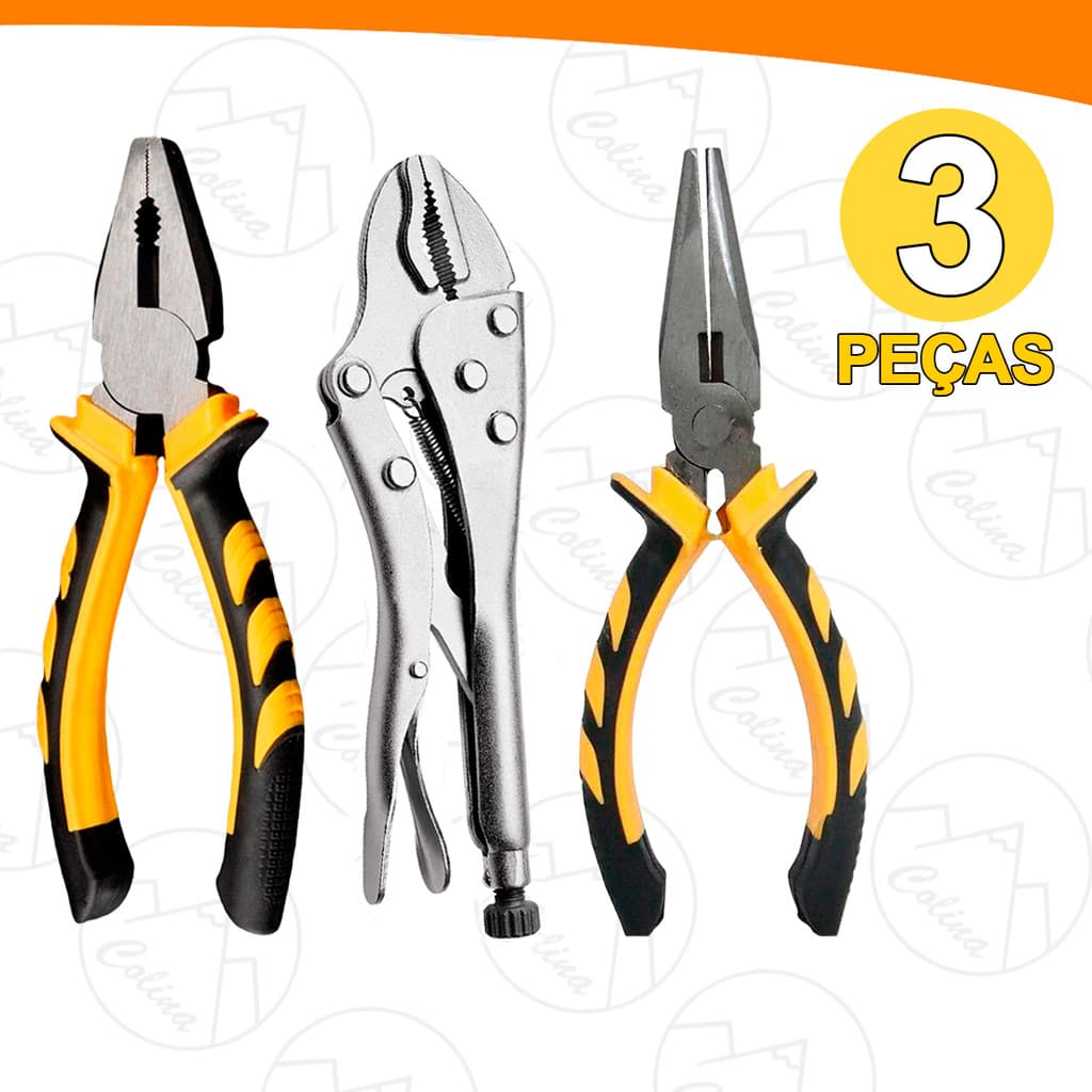 Kit 1/2/3 Alicates Profissionais Pressão Bico Fino Universal Ferramentas De Reparo Duráveis Nano Shop