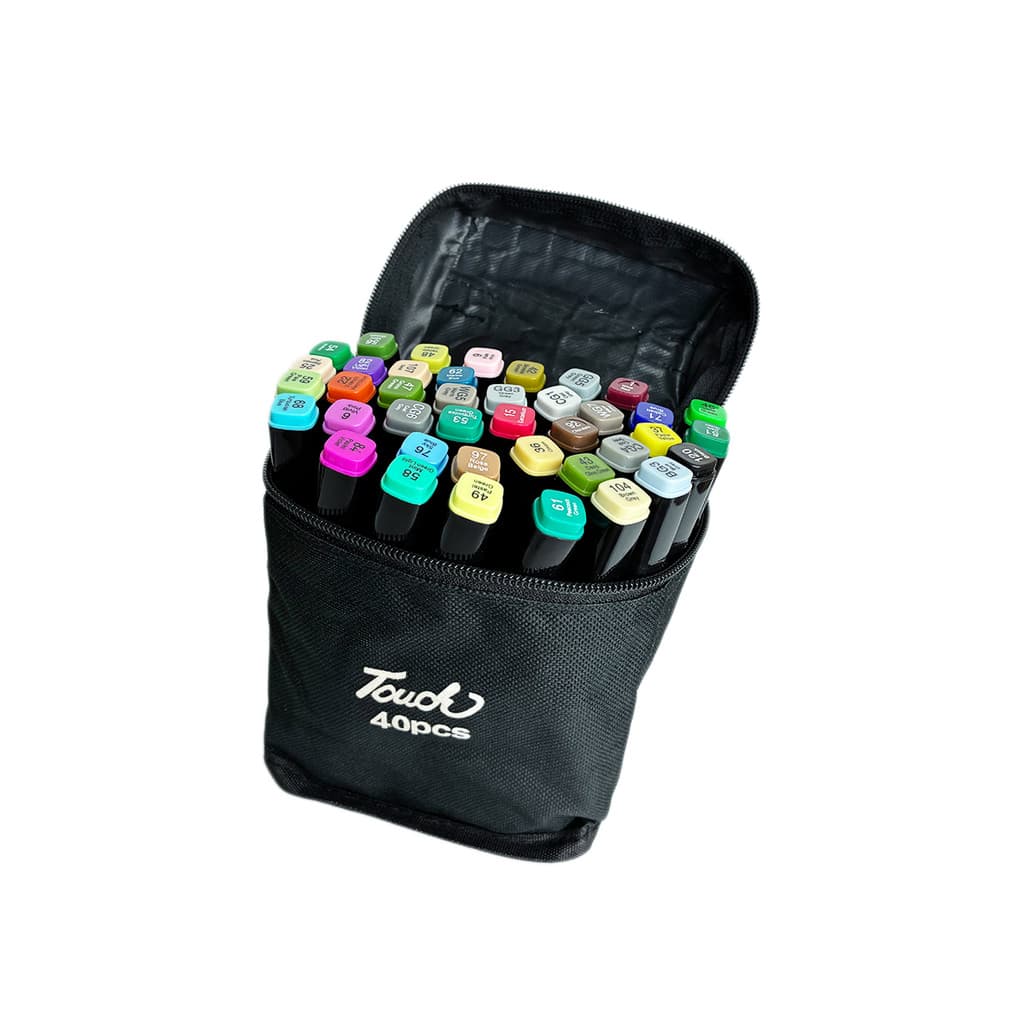 Kit Canetinha estojo Marcadoras com 40 Cores canetinhas