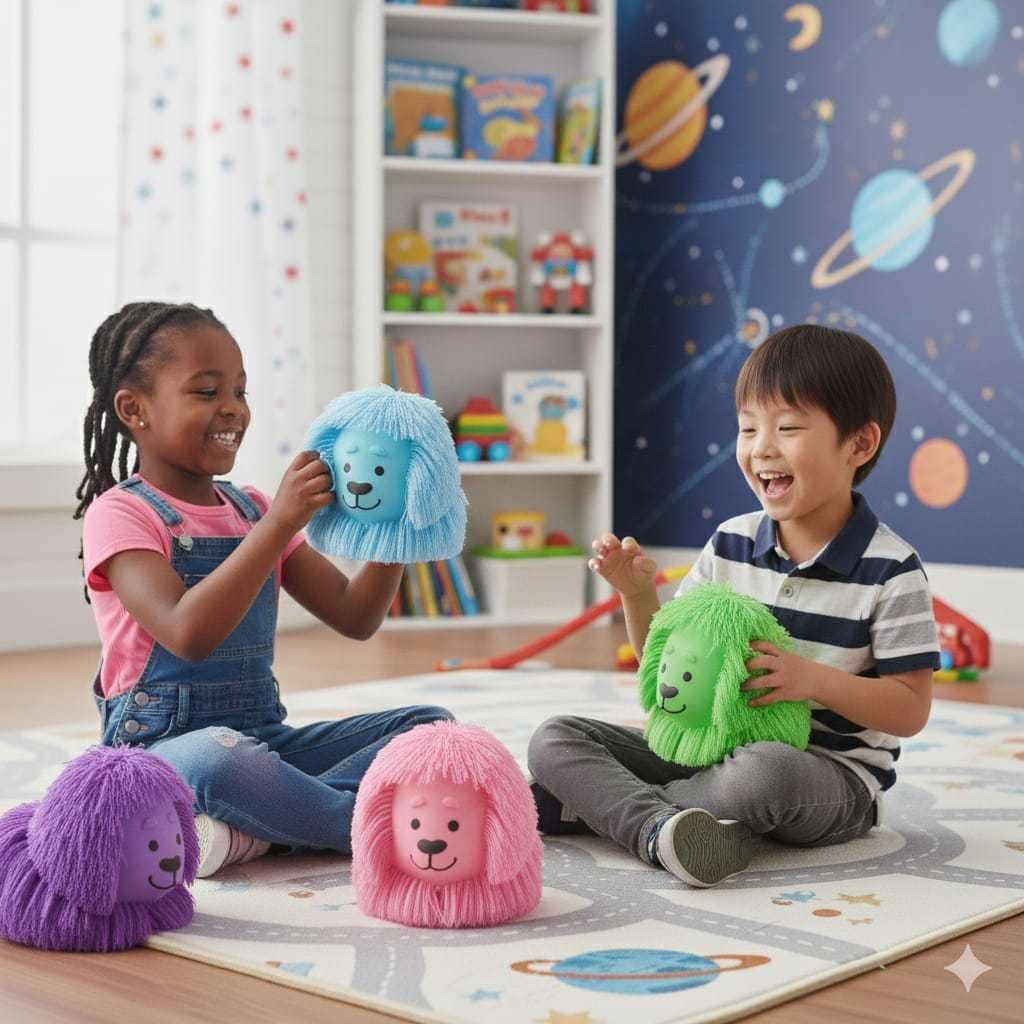 Boneco Brinquedos Leão Antistress De Apertar Squish Colorido
