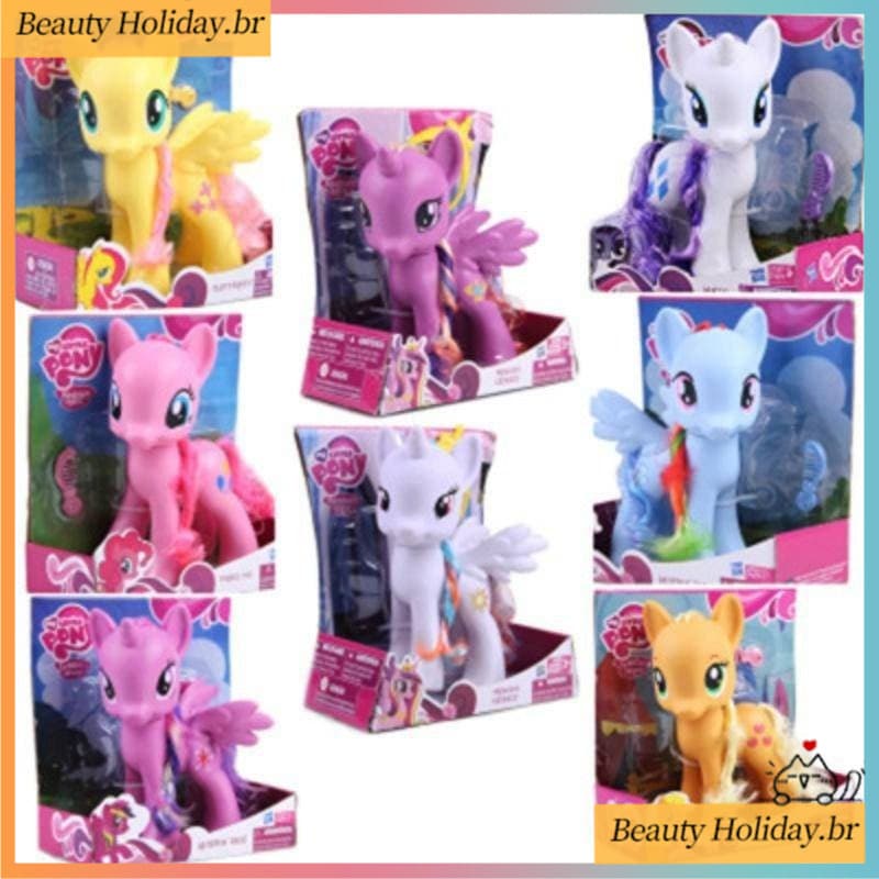 22cm My Little Pony Toys Rarity Apple Jack Rainbow Dash Princess Celestia Action Figure Collection Model Doll For Kids G