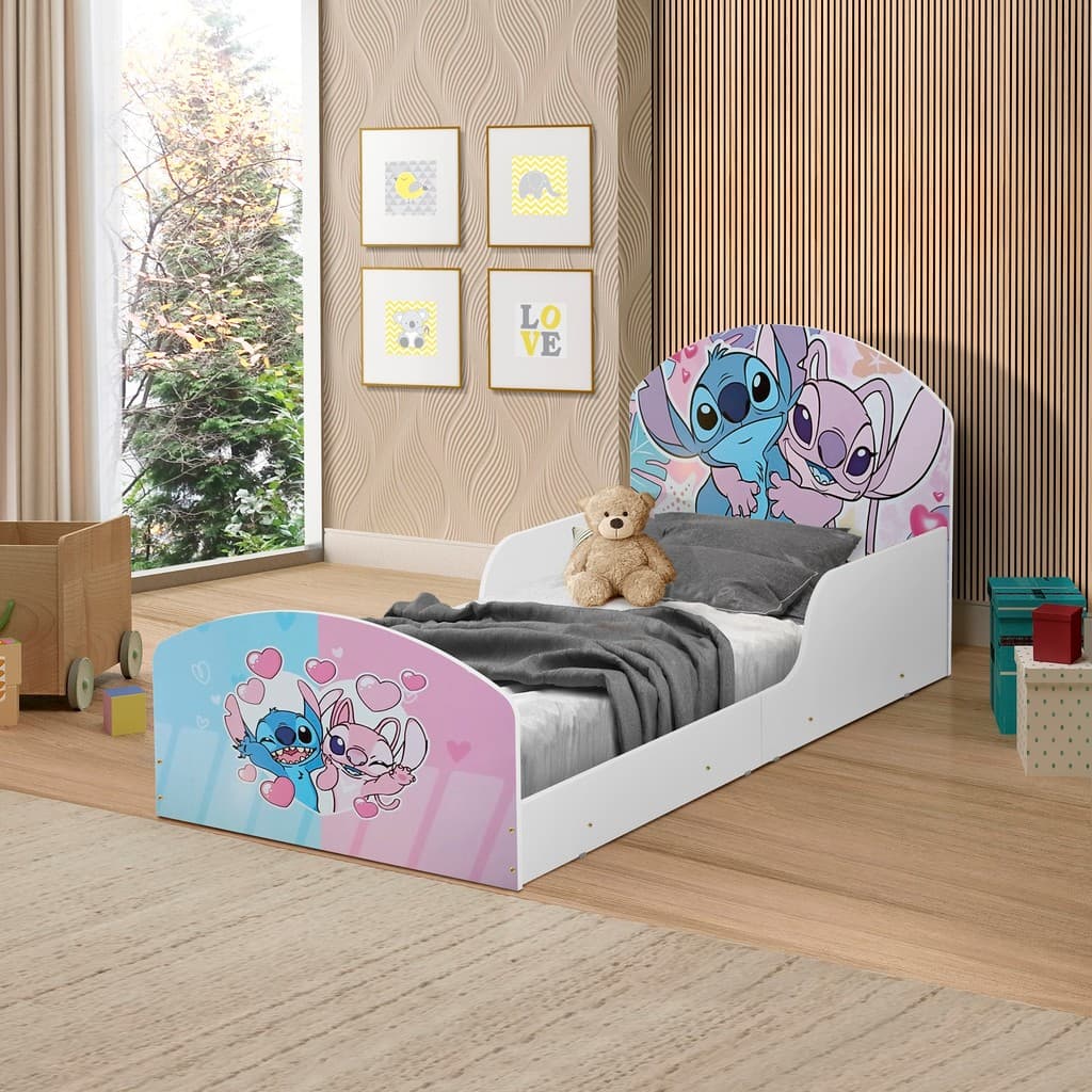 Cama Adesivada Infantil 100%Mdf Personagens Desenho-Stitch