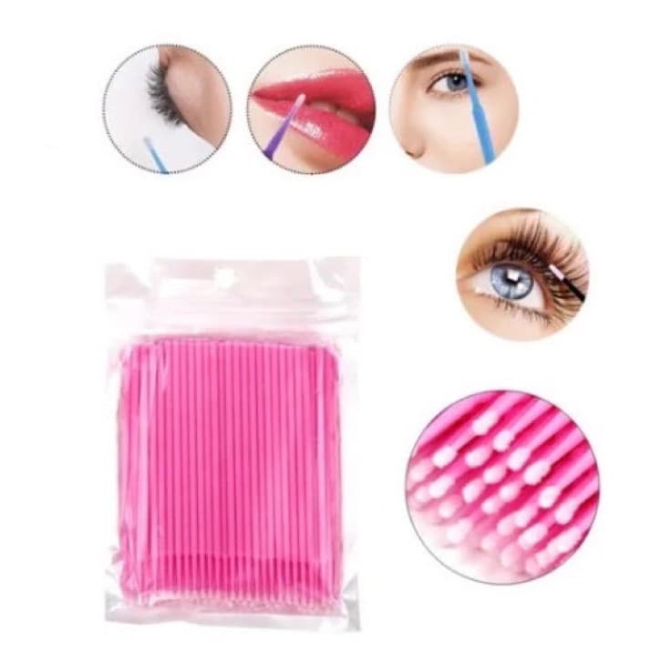 Kit 100 microbrush cotonete alongamento fio a fio cílios-GUI ANA